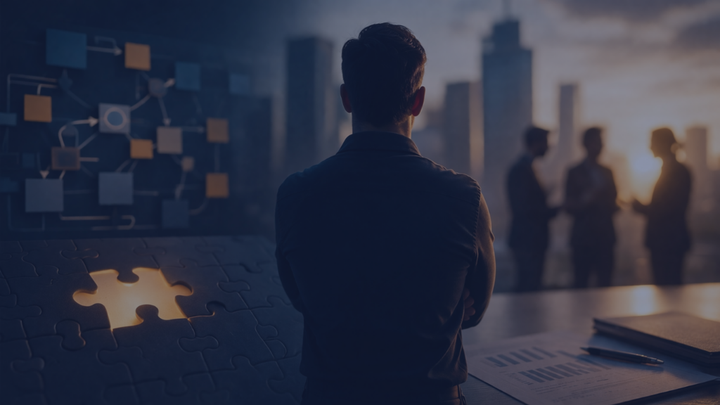 Profissional analisando estratégia de proposta de valor B2B em ambiente corporativo